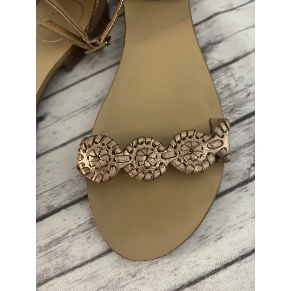 Jack Rogers Daphne Medallion Flat‎ Sandal (Women) 8.5 Rose Gold